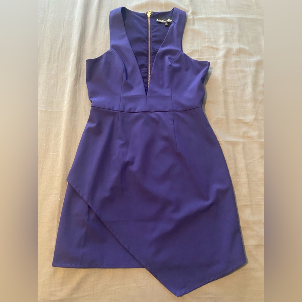 NBD x Naven Dreaming Bodycon Mini in Dark Cobalt, size XS